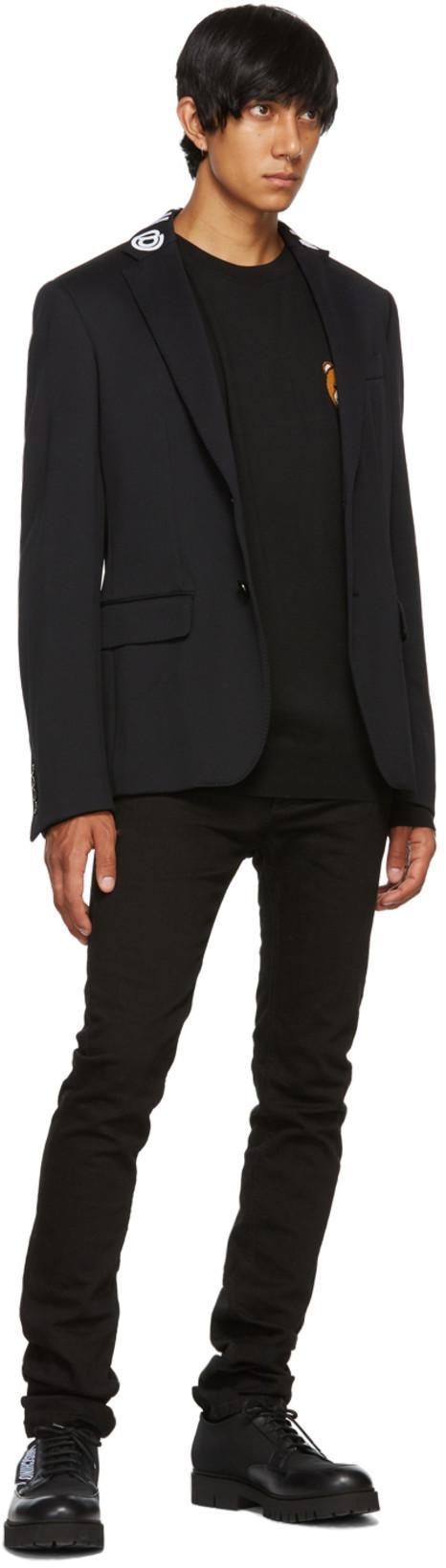 VERSACE Medusa Head-embellished Mid-rise Slim-fit Jeans In Black