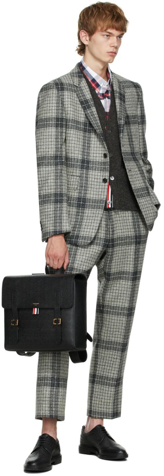 THOM BROWNE Black Rwb Structured Backpack
