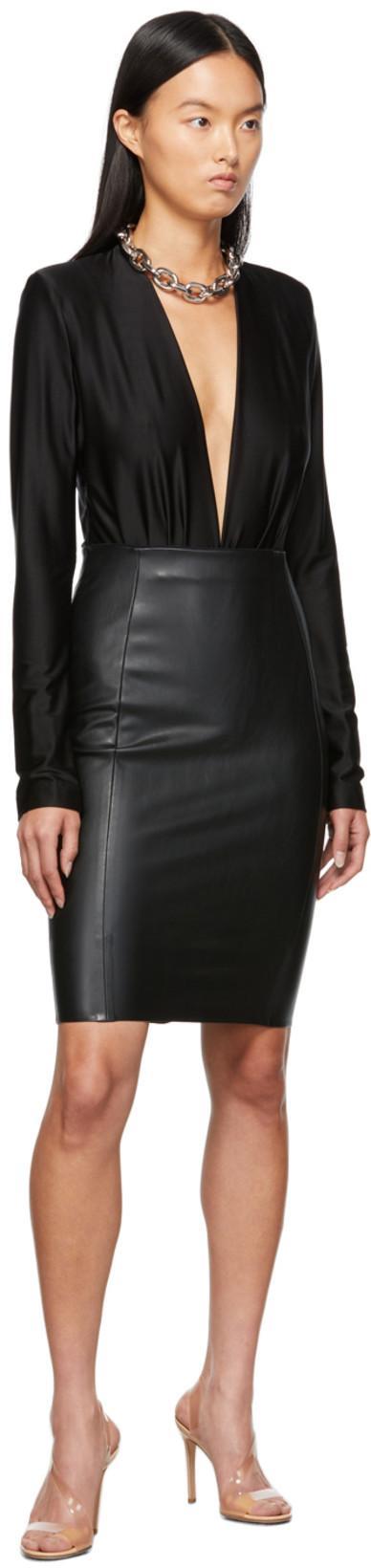 WOLFORD Jenna Faux Leather Skirt In Black