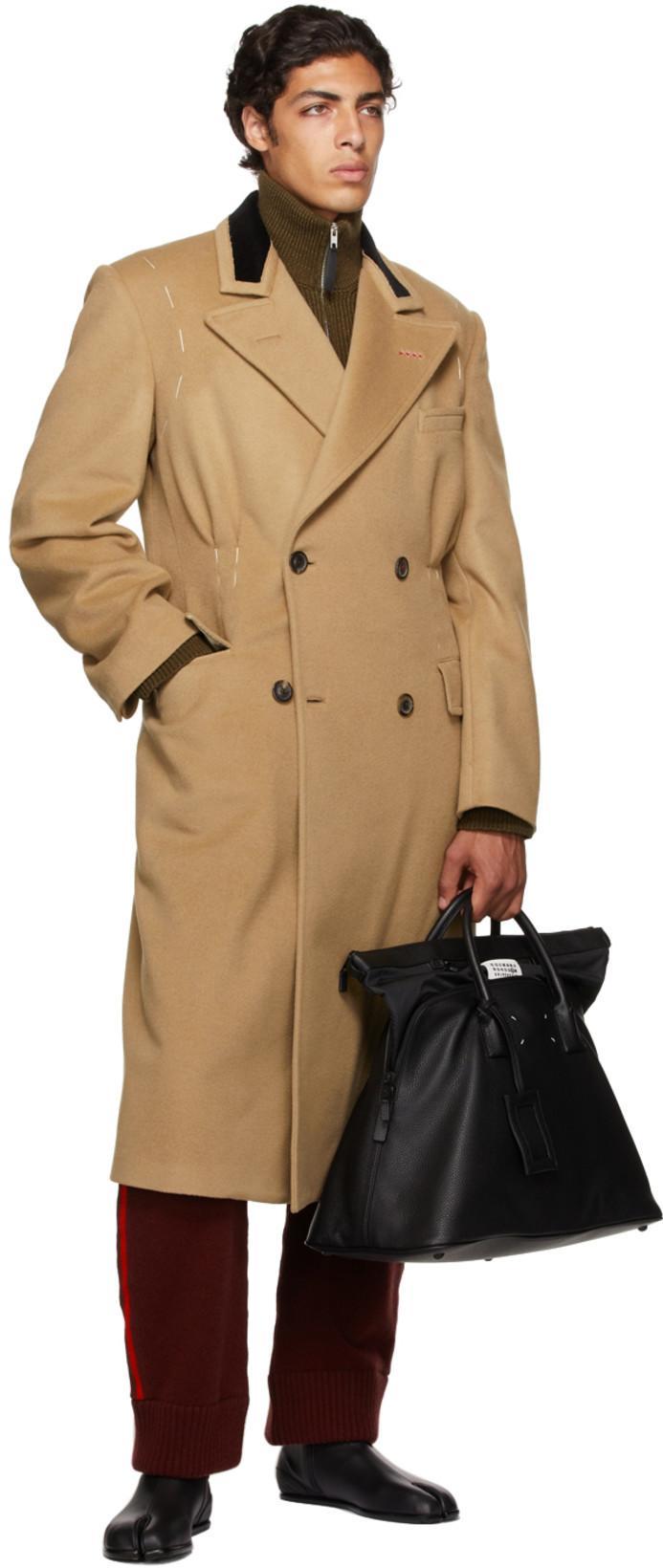 MAISON MARGIELA Black Tabi Leather Ankle Boots In Green