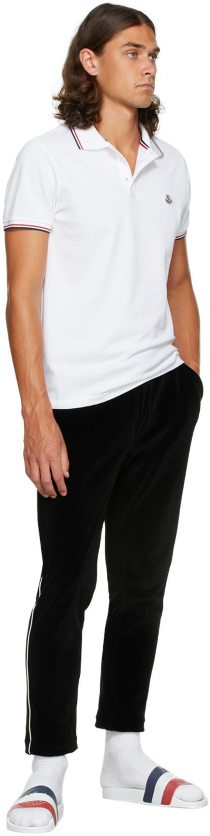 MONCLER White Cotton Short-sleeved Polo T-shirt