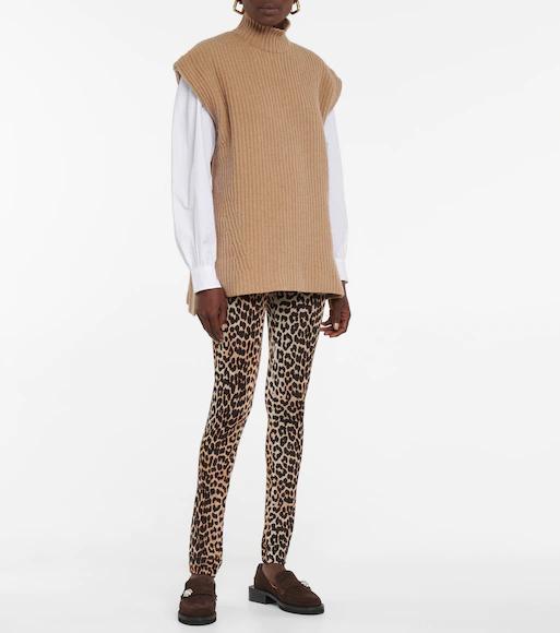 GANNI Balloon Sleeve Poplin Cotton Shirt In White