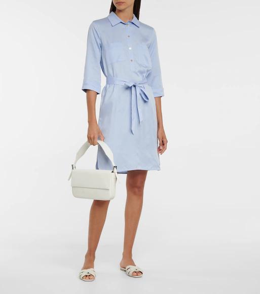 SAINT LAURENT White Slide Sandals With Square Toe For Women