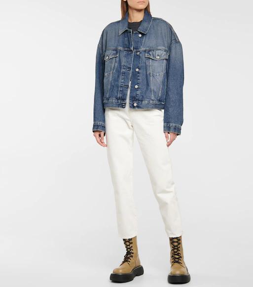 ACNE STUDIOS Relaxed Cropped Denim Jacket In Blue