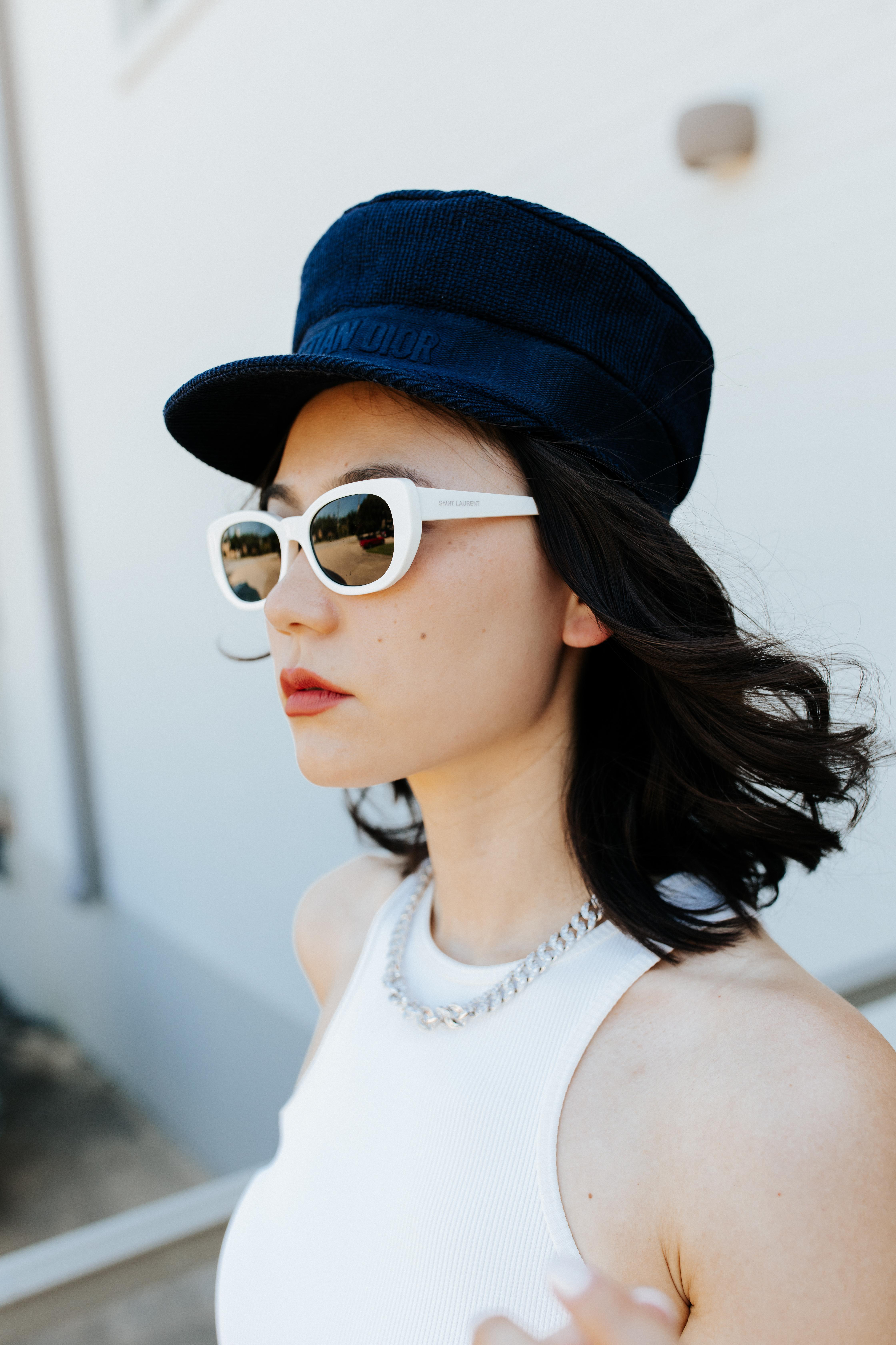 SAINT LAURENT Cat-eye Shaped Sunglasses In White