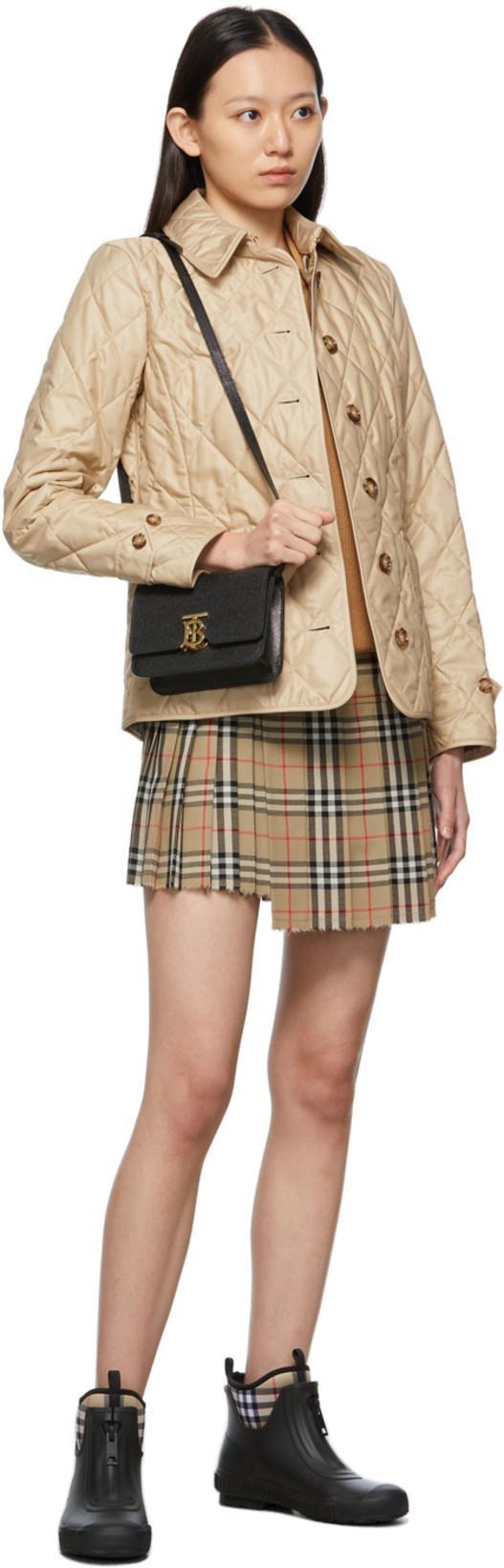 BURBERRY Flinton Check Waterproof Rain Boot In Black