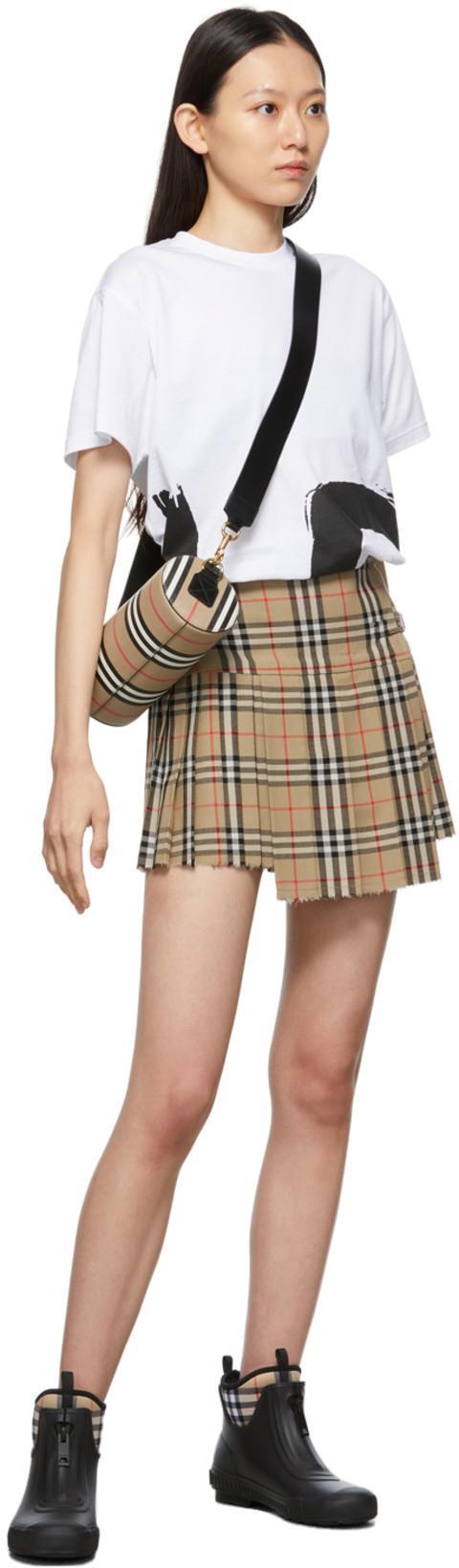 BURBERRY Flinton Check Waterproof Rain Boot In Black