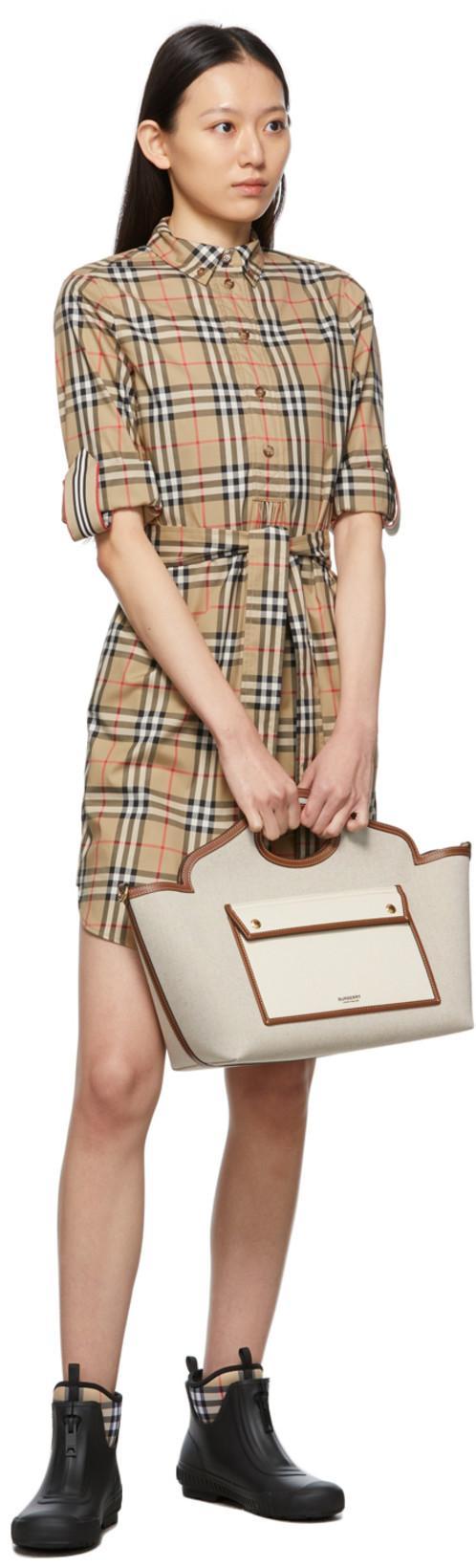 BURBERRY Flinton Check Waterproof Rain Boot In Black