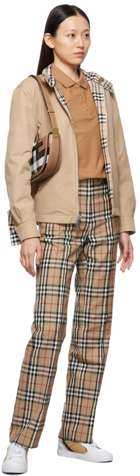 BURBERRY Leather Sneaker With House Check Motif In White