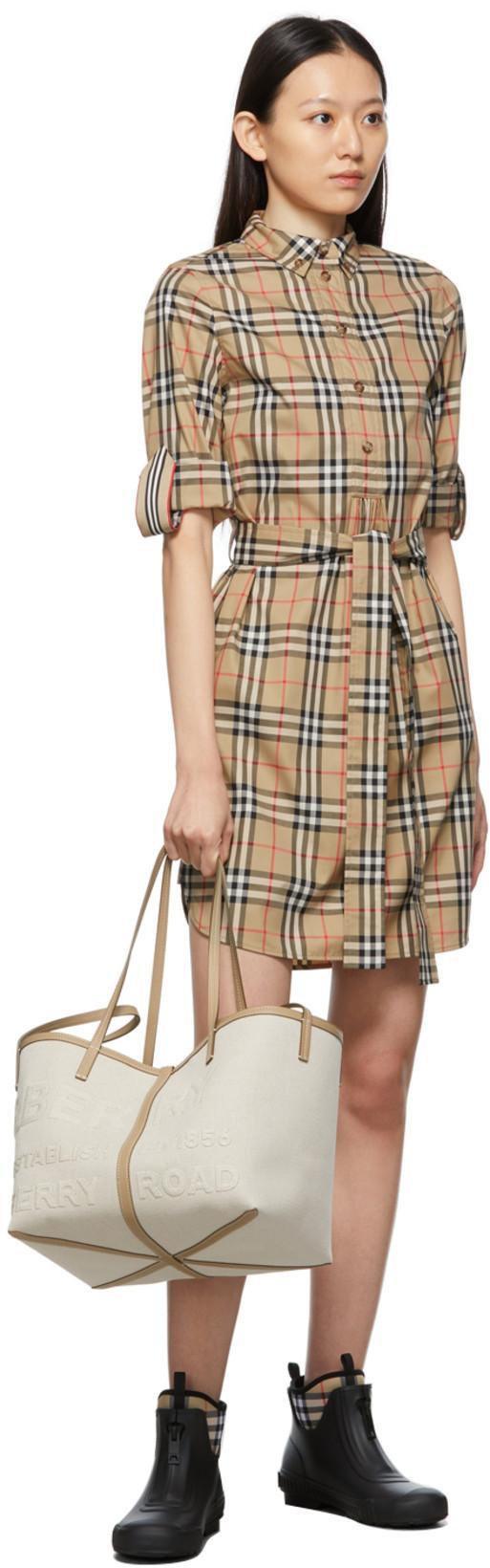 BURBERRY Flinton Check Waterproof Rain Boot In Black