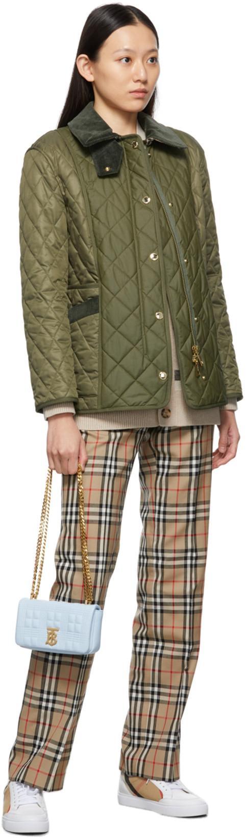 BURBERRY Leather Sneaker With House Check Motif In White