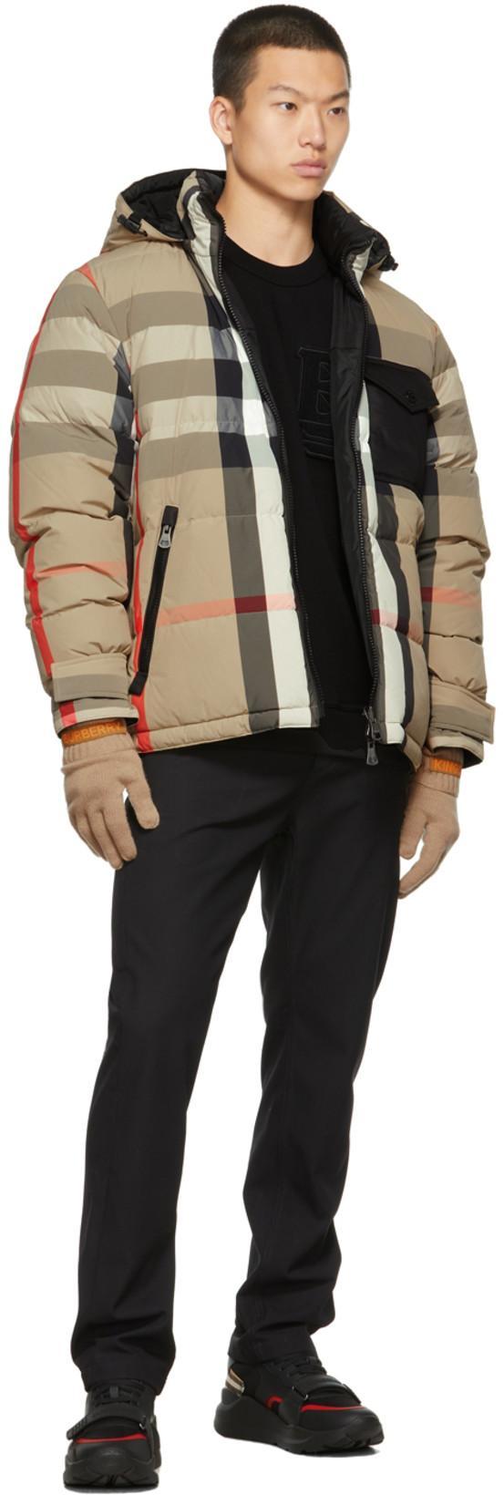 BURBERRY Kids Reversible Check Puffer Jacket In Beige