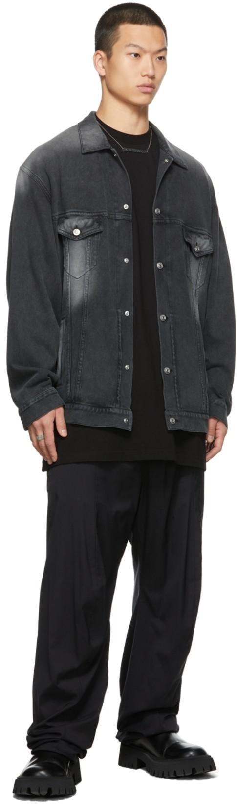 BALENCIAGA Black Nylon Tailored Trousers