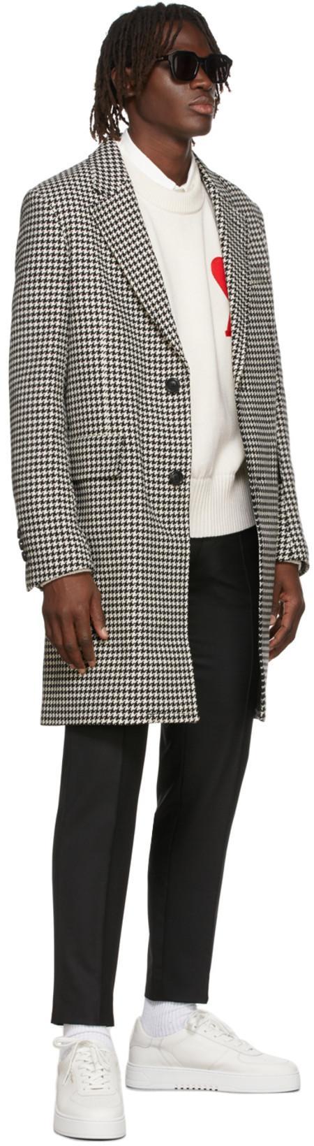 AMI ALEXANDRE MATTIUSSI Ami Paris Ami Heart Design Wool Sweater In Intarsia Knit In White