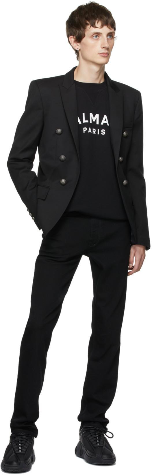 BALMAIN Round Neck Sweatshirt In Black