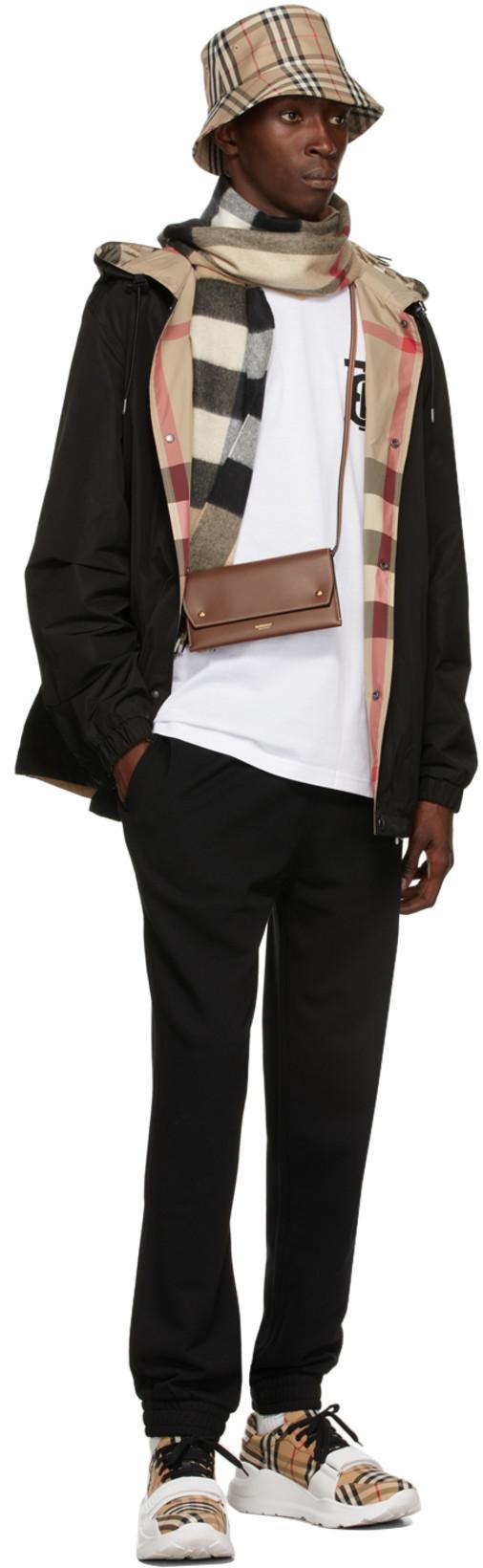 BURBERRY Check Fabric Sneakers In White