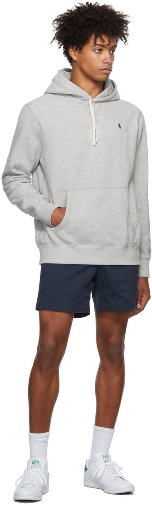 POLO RALPH LAUREN Classic Pullover Hoodie With Drawstring In Gray