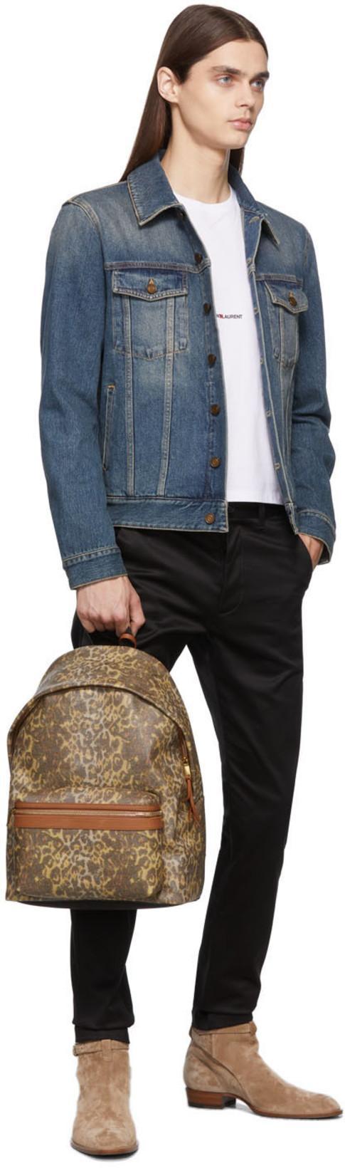 SAINT LAURENT Almond Toe Suede Ankle Boots With Buckle In Beige