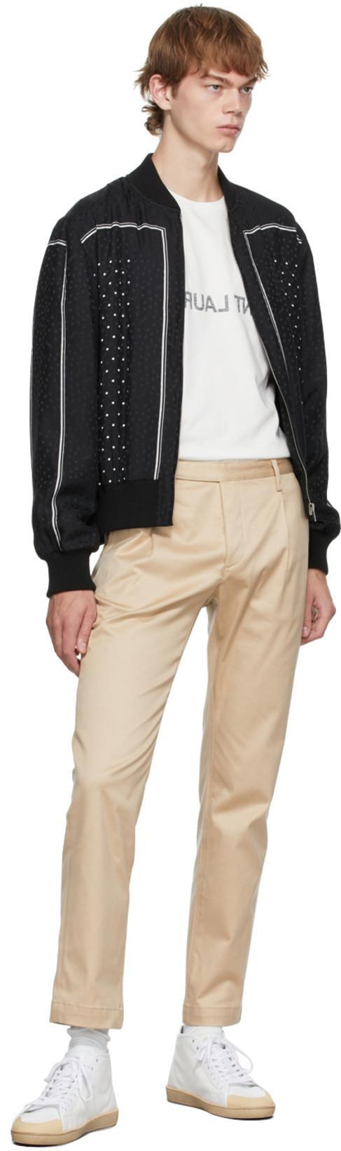 SAINT LAURENT Cotton T-shirt In Reverse Design In White