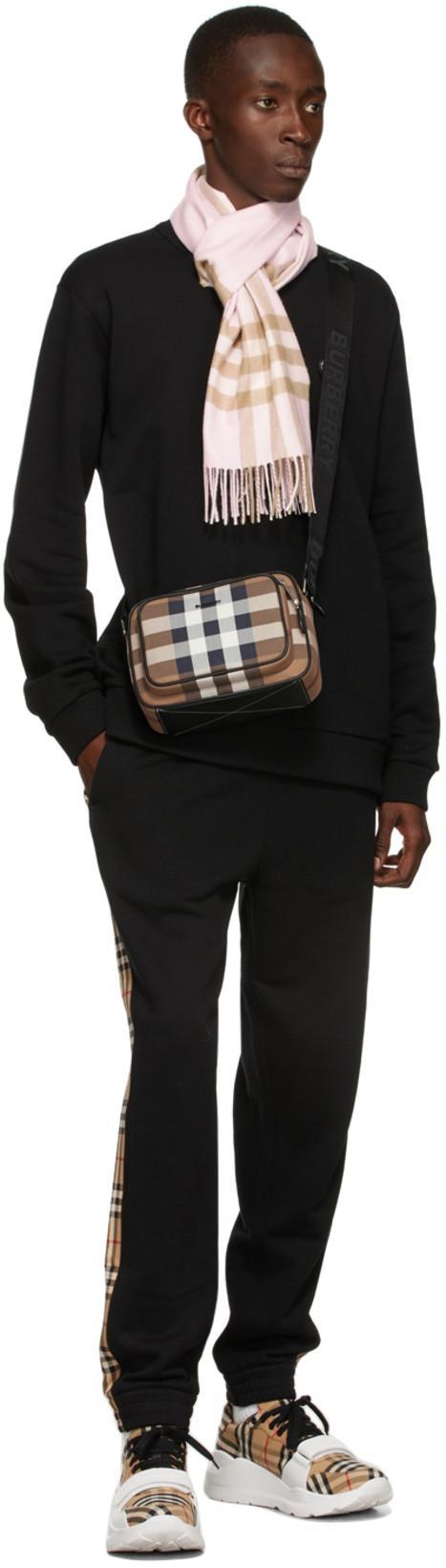 BURBERRY Check Fabric Sneakers In White