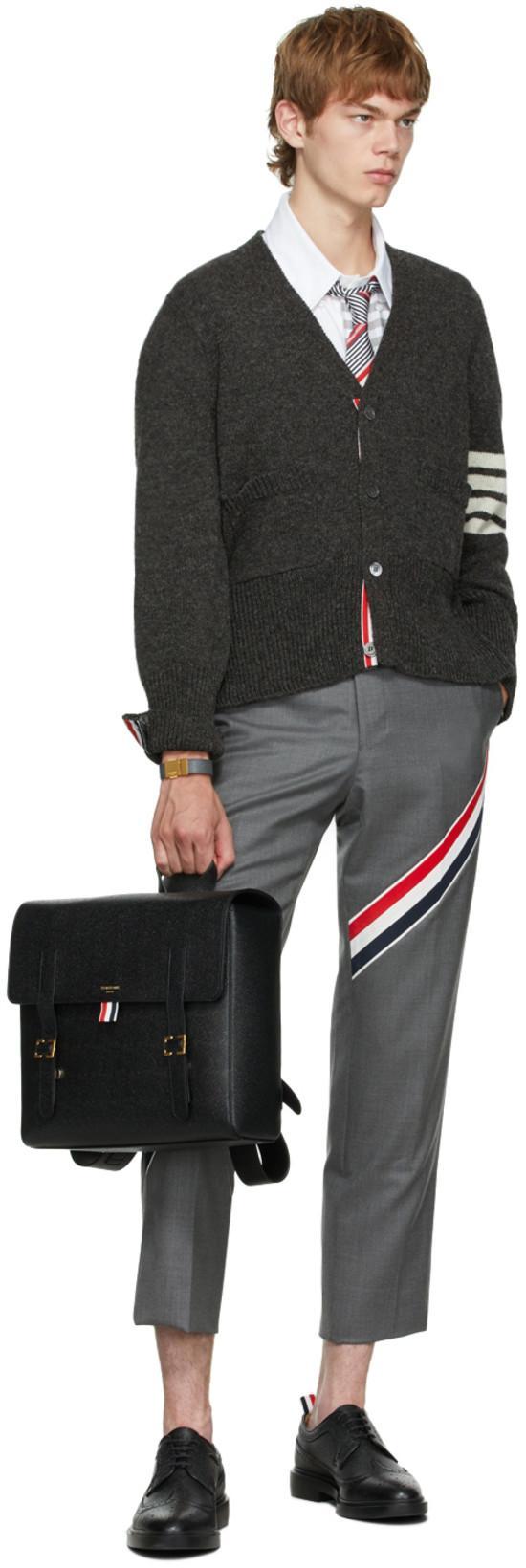 THOM BROWNE Black Rwb Structured Backpack