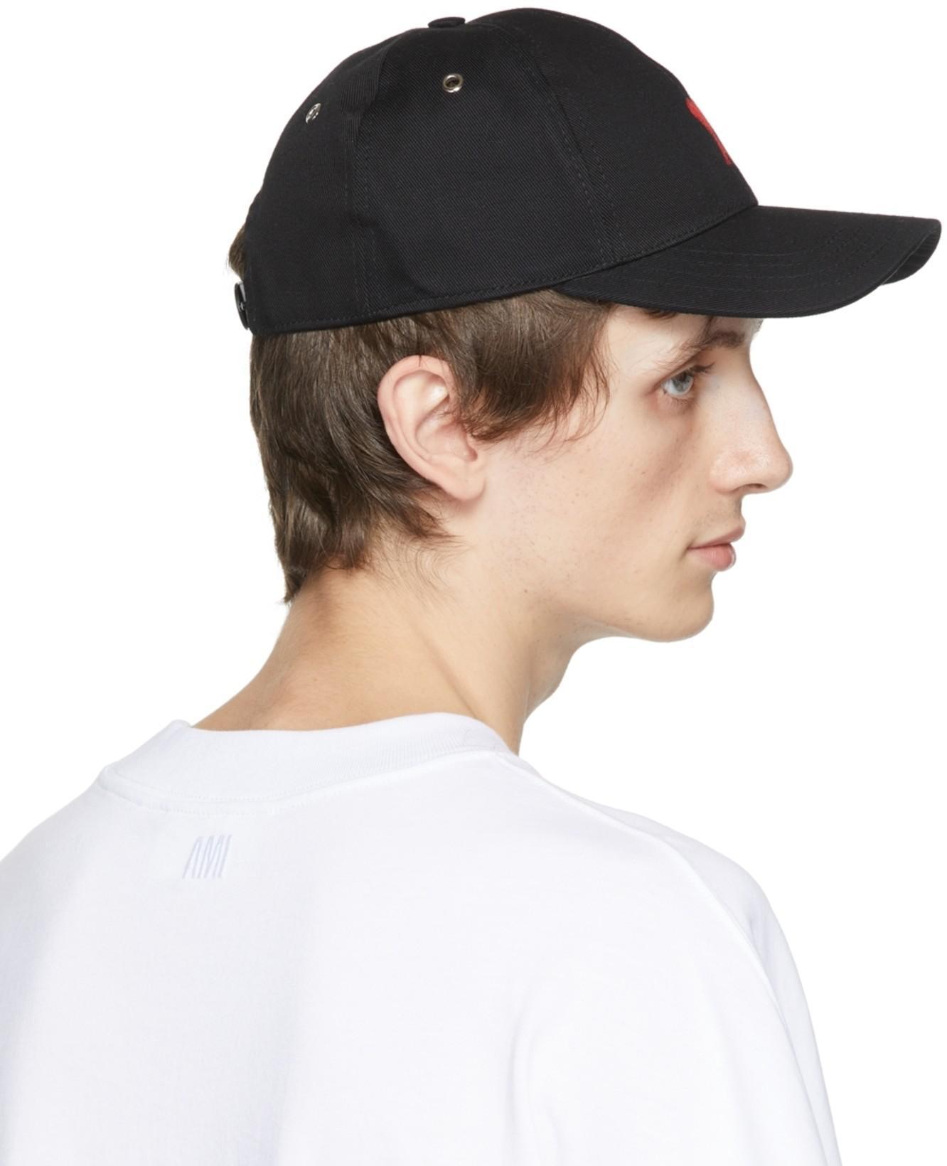 AMI ALEXANDRE MATTIUSSI Ami Paris Black Baseball Cap With Logo
