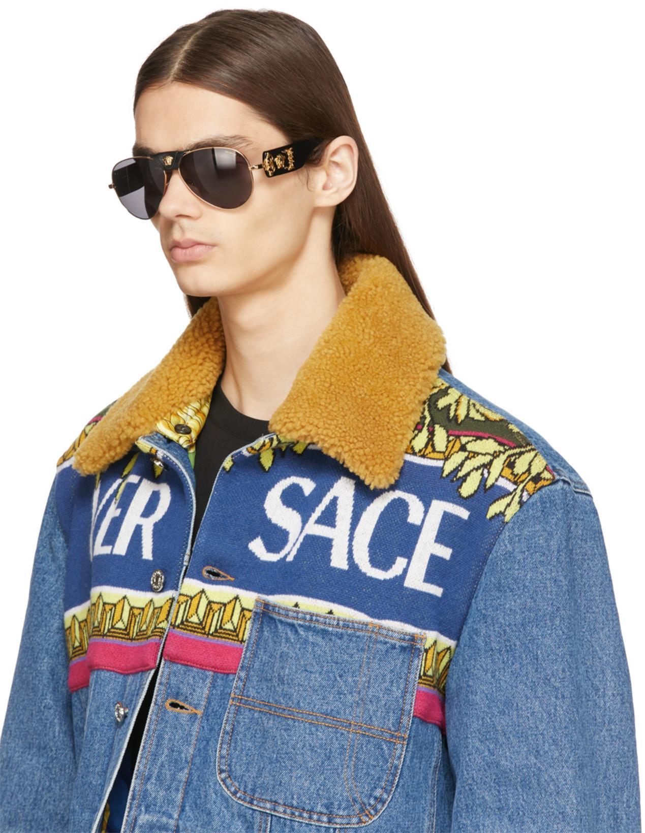 VERSACE Black Cotton T-shirt