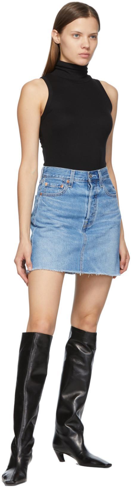 KHAITE Davis Slouchy Leather Knee Boots In Black