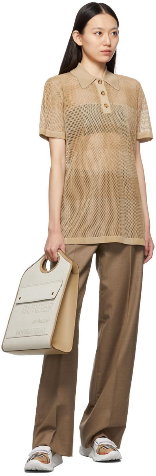 BURBERRY Check Fabric Sneakers In White