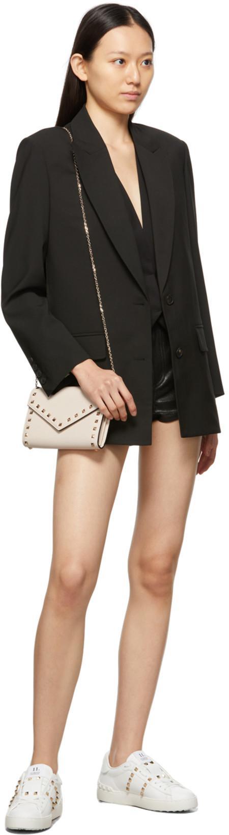 VALENTINO GARAVANI White Rockstud-embellished Low-top Sneakers