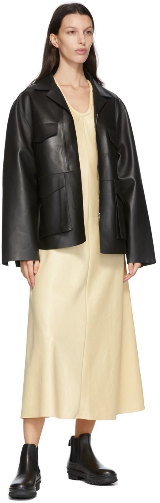 TOTÊME Zipped Wide-sleeve Leather Jacket In Black