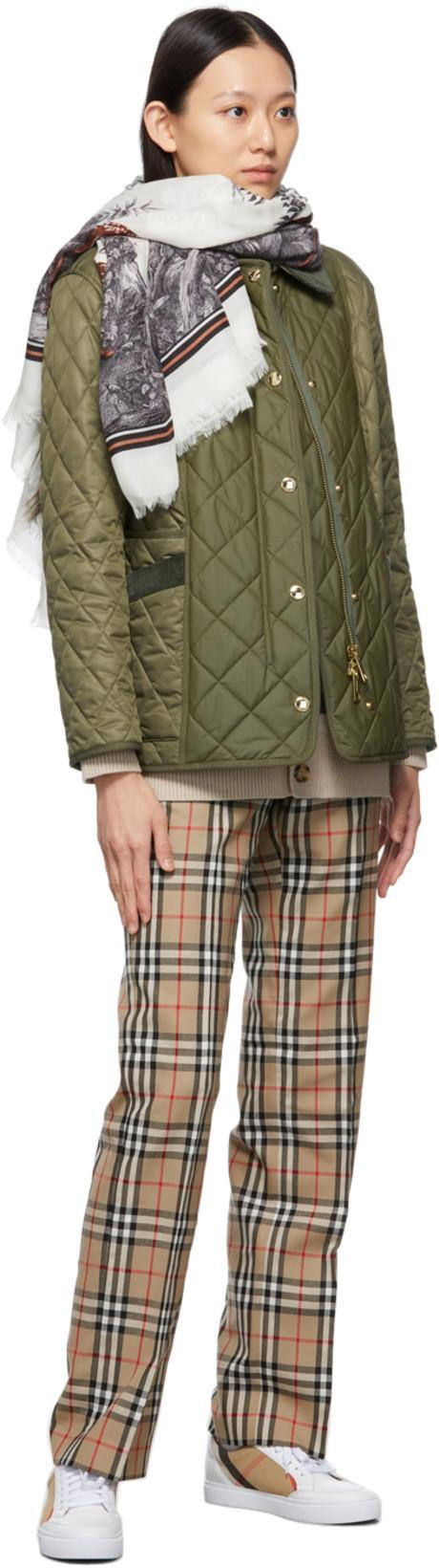 BURBERRY Leather Sneaker With House Check Motif In White