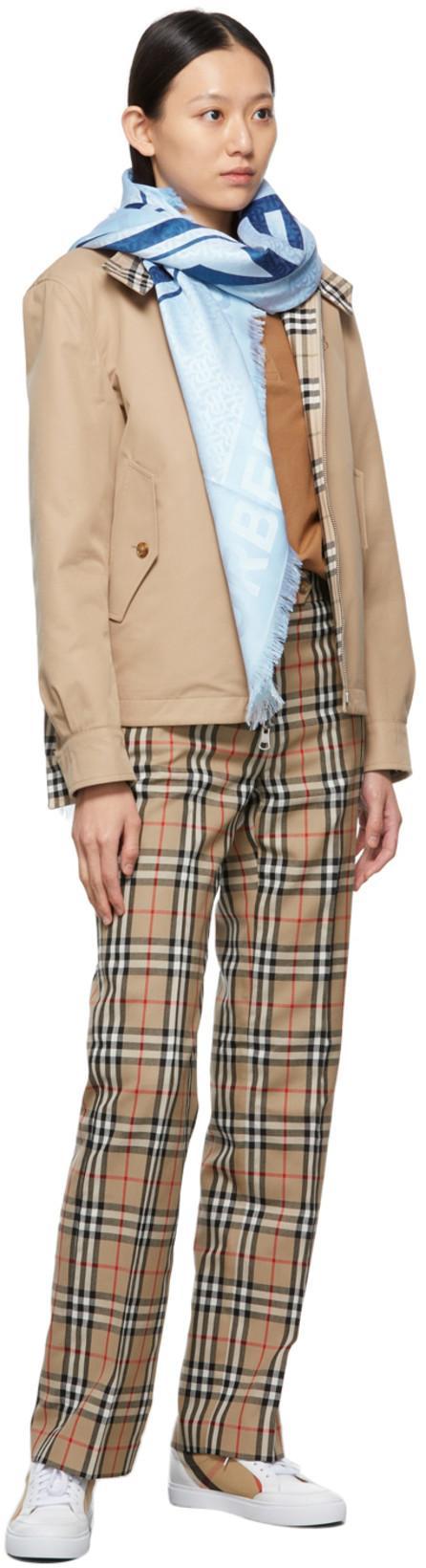 BURBERRY Leather Sneaker With House Check Motif In White