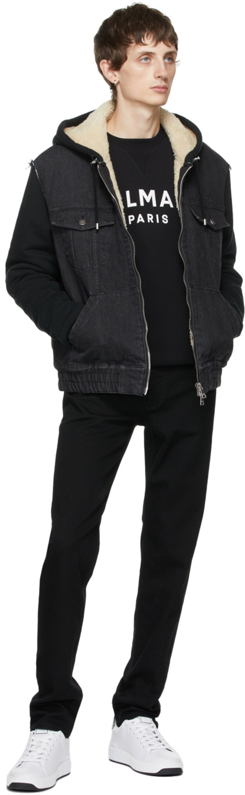 BALMAIN Round Neck Sweatshirt In Black