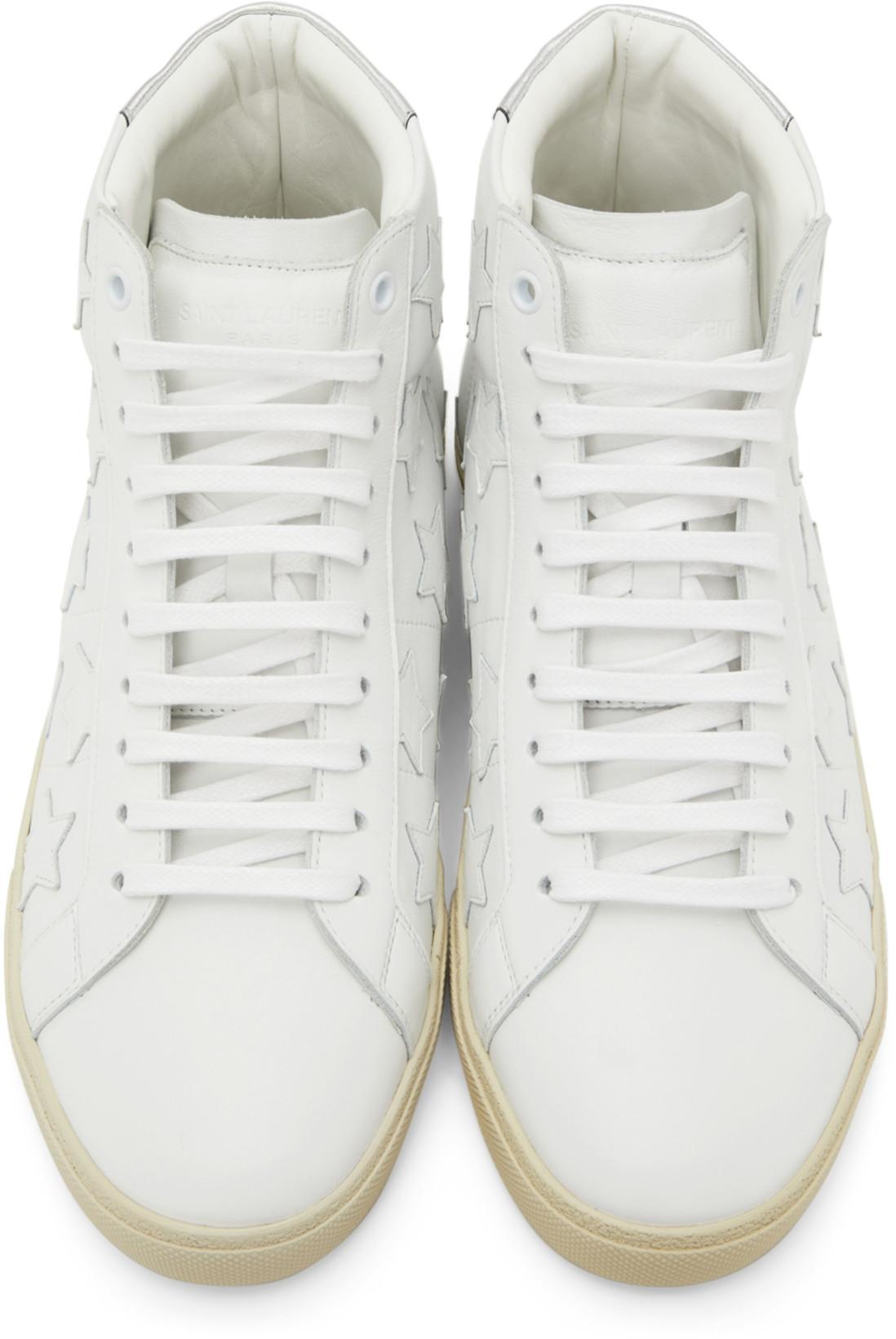 SAINT LAURENT Logo-print Crew-neck T-shirt In White