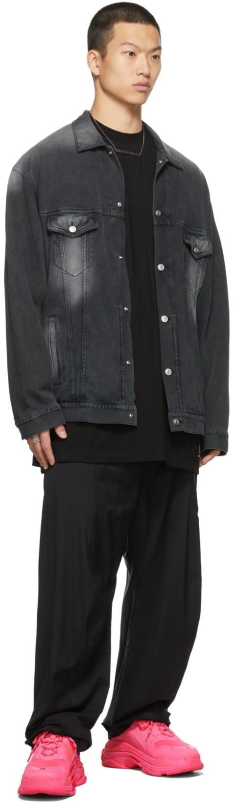 BALENCIAGA Black Nylon Tailored Trousers