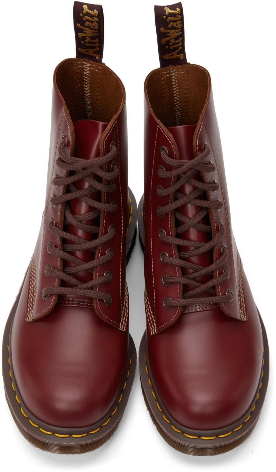 DR. MARTENS Dr.martens Smooth Boots In Cherry Color Leather In Red