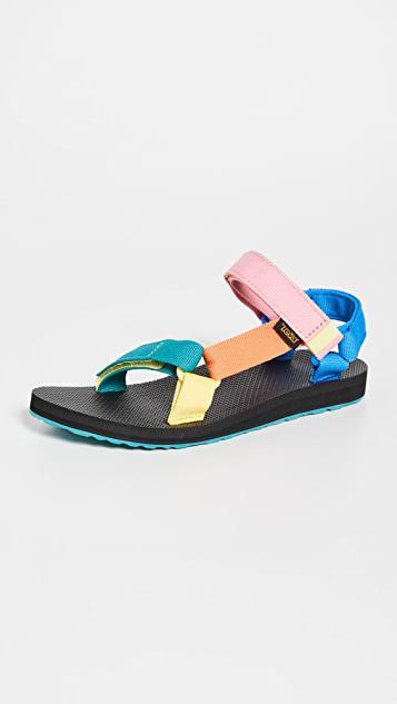 TEVA Multicolor Polyester Original Universal Sandals In Green