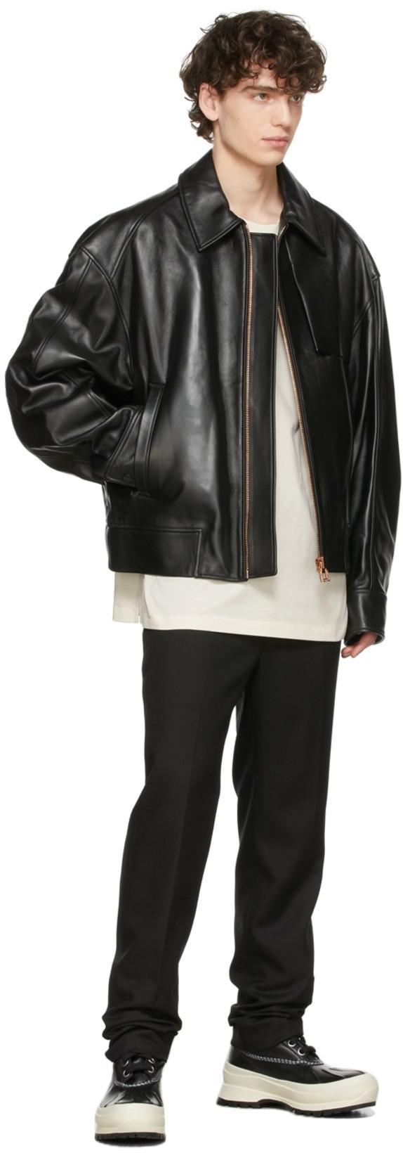 JIL SANDER Black Lace-up Boots With Contrasting Sole