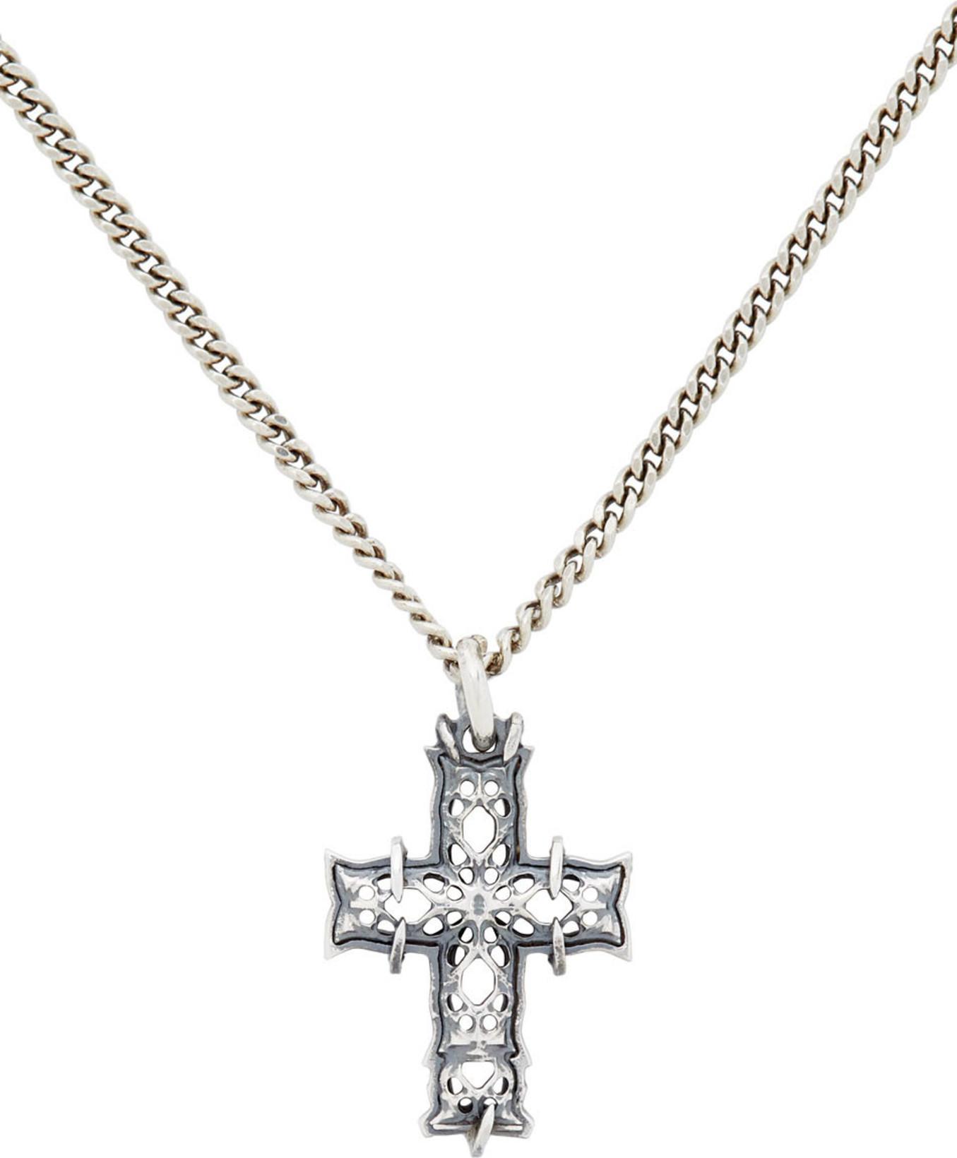 EMANUELE BICOCCHI Silver Crochet Y-shaped Necklace