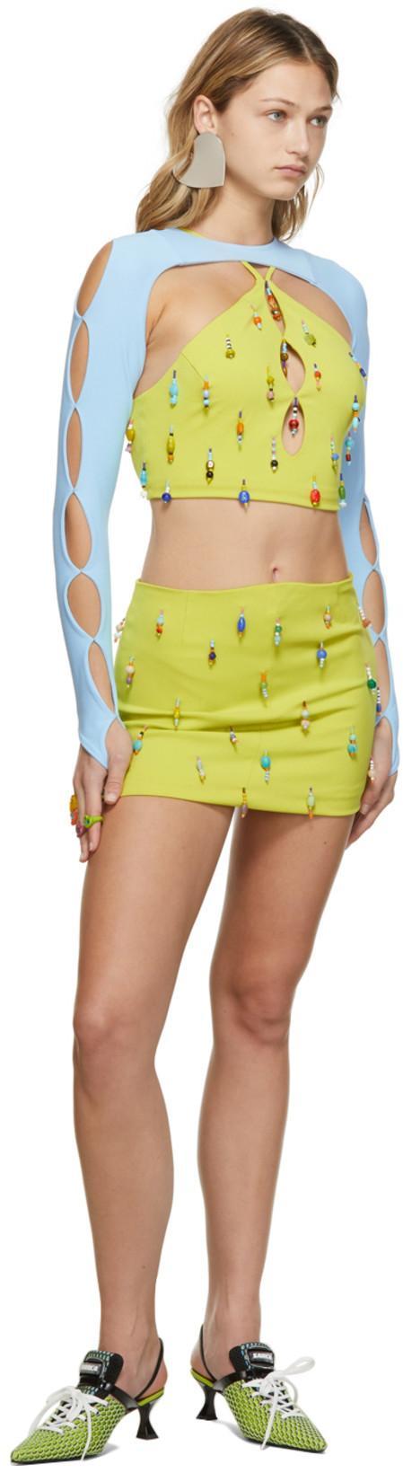 MARSHALL COLUMBIA Ssense Exclusive Cut-out Sleeve T-shirt In Sky Blue