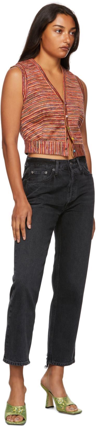 AGOLDE Riley Cropped Jeans In Black
