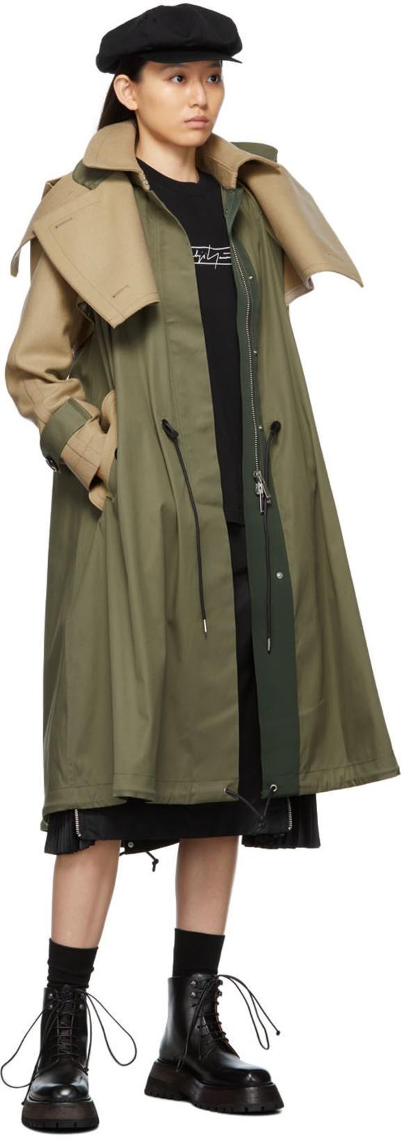 SACAI Pleat-panelled Midi Skirt In Black