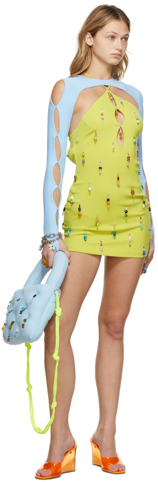 MARSHALL COLUMBIA Ssense Exclusive Cut-out Sleeve T-shirt In Sky Blue