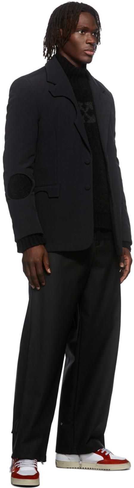 OFF-WHITE Black Meteor Cut-out Padded Blazer