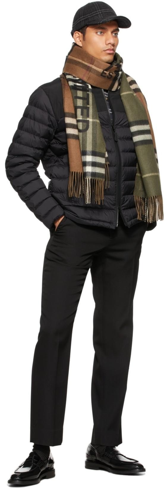 BURBERRY Embroidered Detail Check Cotton Shirt In Navy