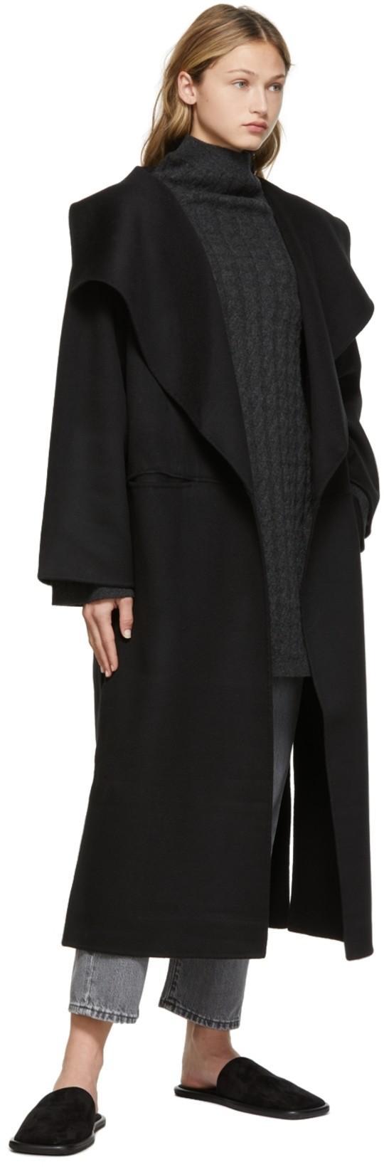 TOTÊME Toteme Signature Wool And Cashmere Coat In Black