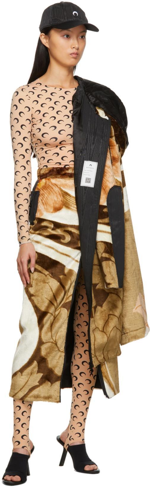 MARINE SERRE Recycled Moon Jersey Stirrup Leggings In Neutral