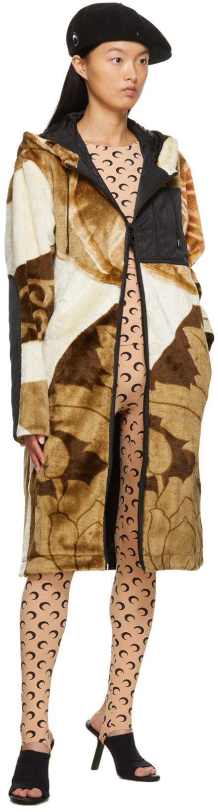 MARINE SERRE Recycled Moon Jersey Stirrup Leggings In Neutral