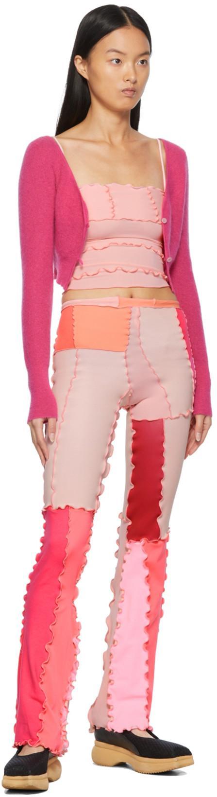 JACQUEMUS Alzou Cropped Mohair-blend Cardigan In Pink